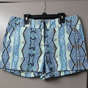 New York & Company Blue and Black Patterned Athletic Shorts